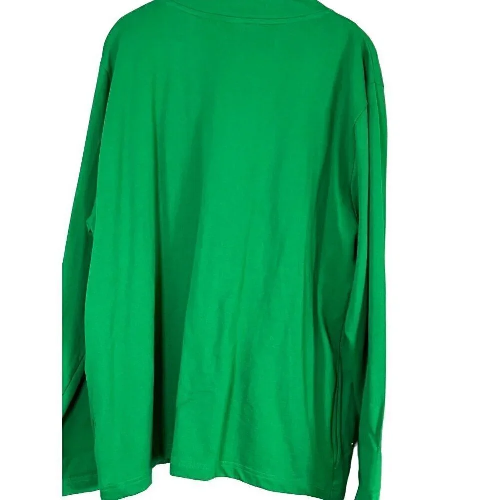 Casual Living Jacket‎ 1X Green Snowman Festive Santa Holiday Granny Preppy Cozy